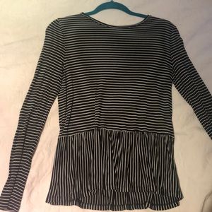 Long sleeve stripped top